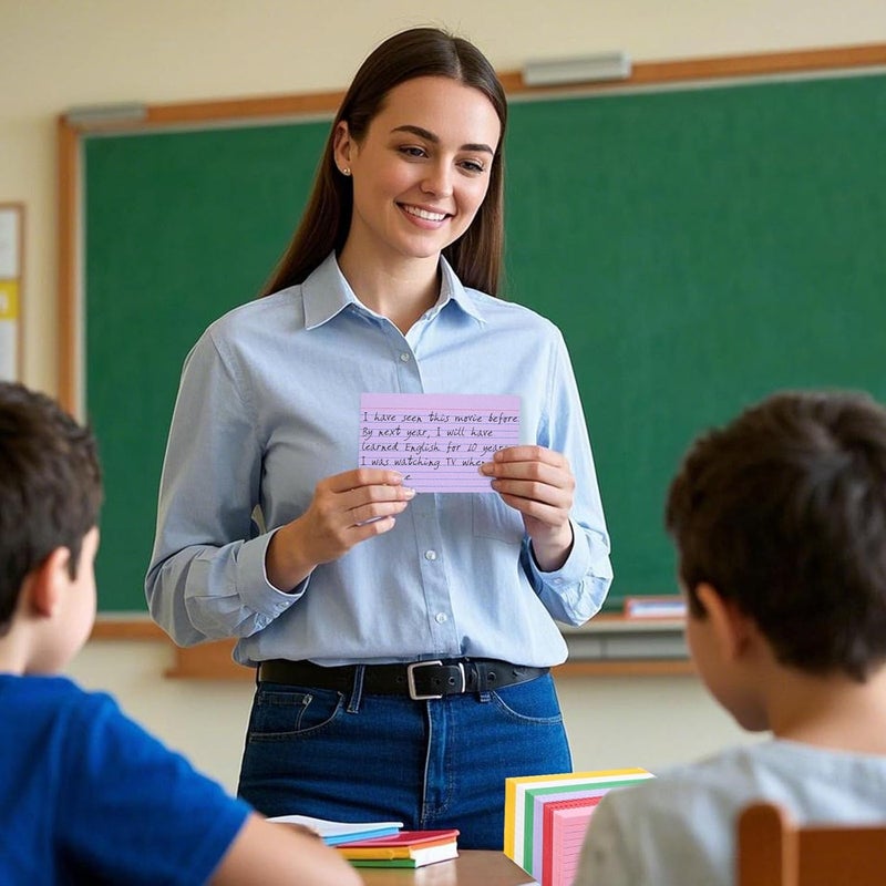 Koogel 1200PCS Index Cards 3x5, Colored Ruled Index Cards Bulk for Back To School, Heavy Notecards Memo Scratch Pad for Studying Teachers Classroom Note Taking Office College Supplies, 12 Colors - Image 4