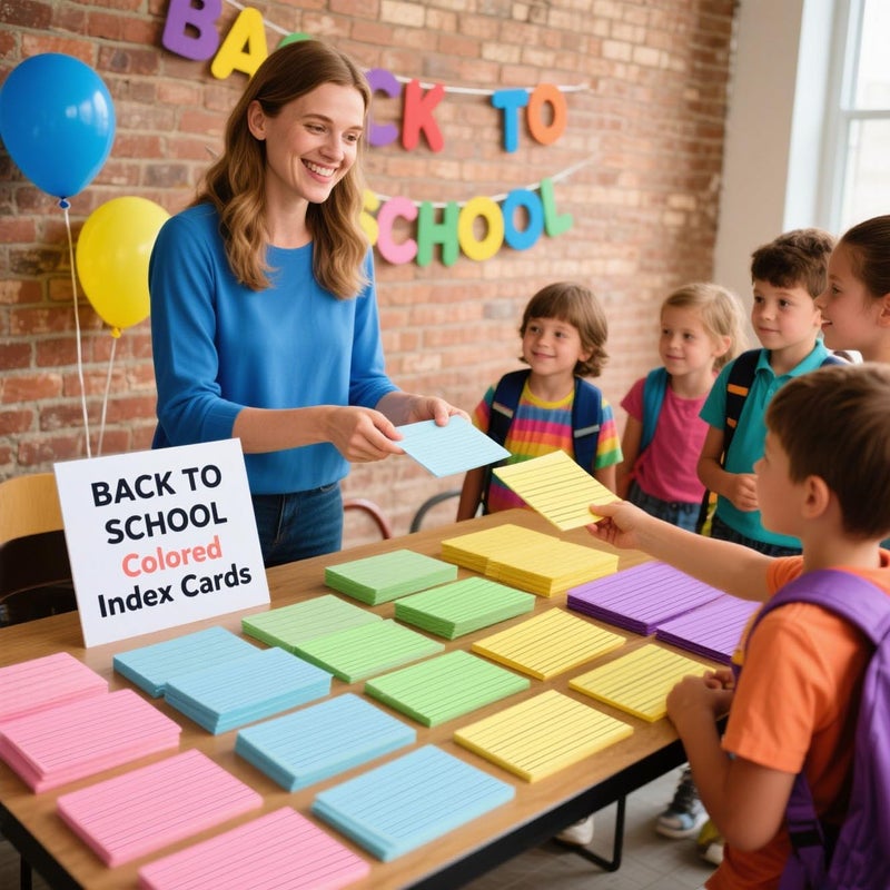 Koogel 1200PCS Index Cards 3x5, Colored Ruled Index Cards Bulk for Back To School, Heavy Notecards Memo Scratch Pad for Studying Teachers Classroom Note Taking Office College Supplies, 12 Colors - Image 2