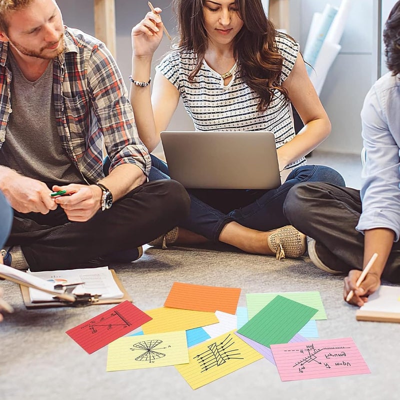 Koogel 1200PCS Index Cards 3x5, Colored Ruled Index Cards Bulk for Back To School, Heavy Notecards Memo Scratch Pad for Studying Teachers Classroom Note Taking Office College Supplies, 12 Colors - Image 3