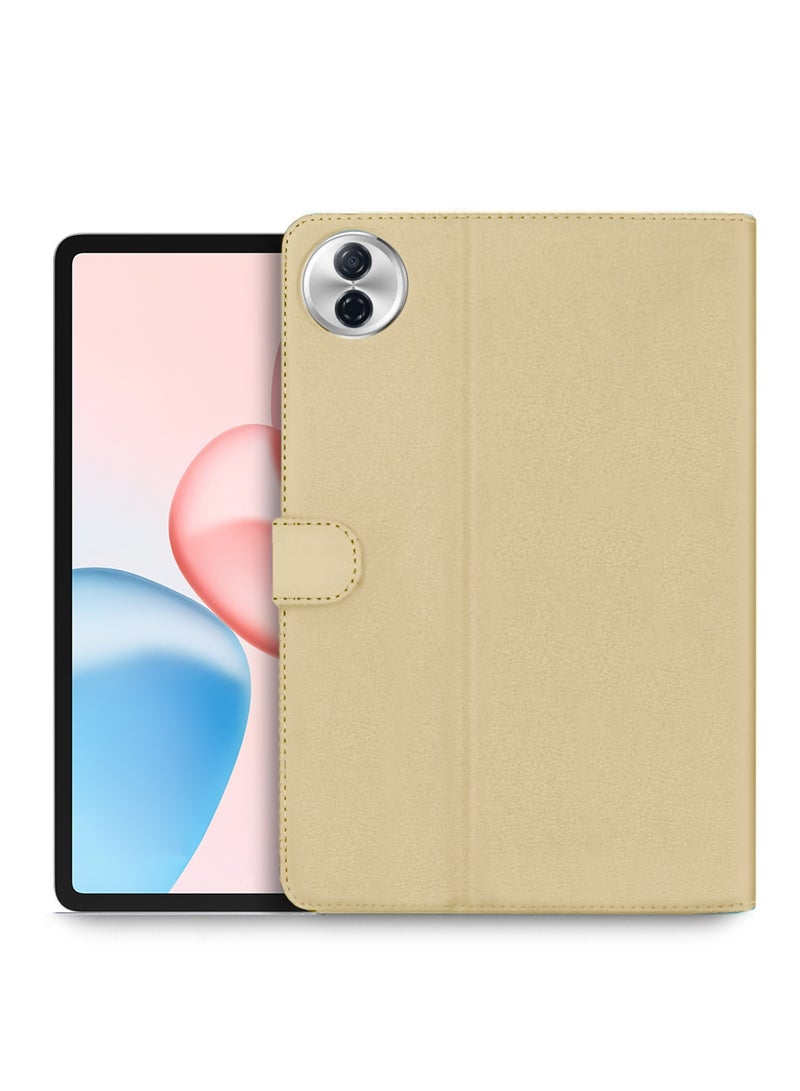 Wtech Honor Pad 10 5G 2025 (12.1 inches) PU Leather Magnetic Closure Flip Case Cover (TCFPSR) - Gold - Image 1