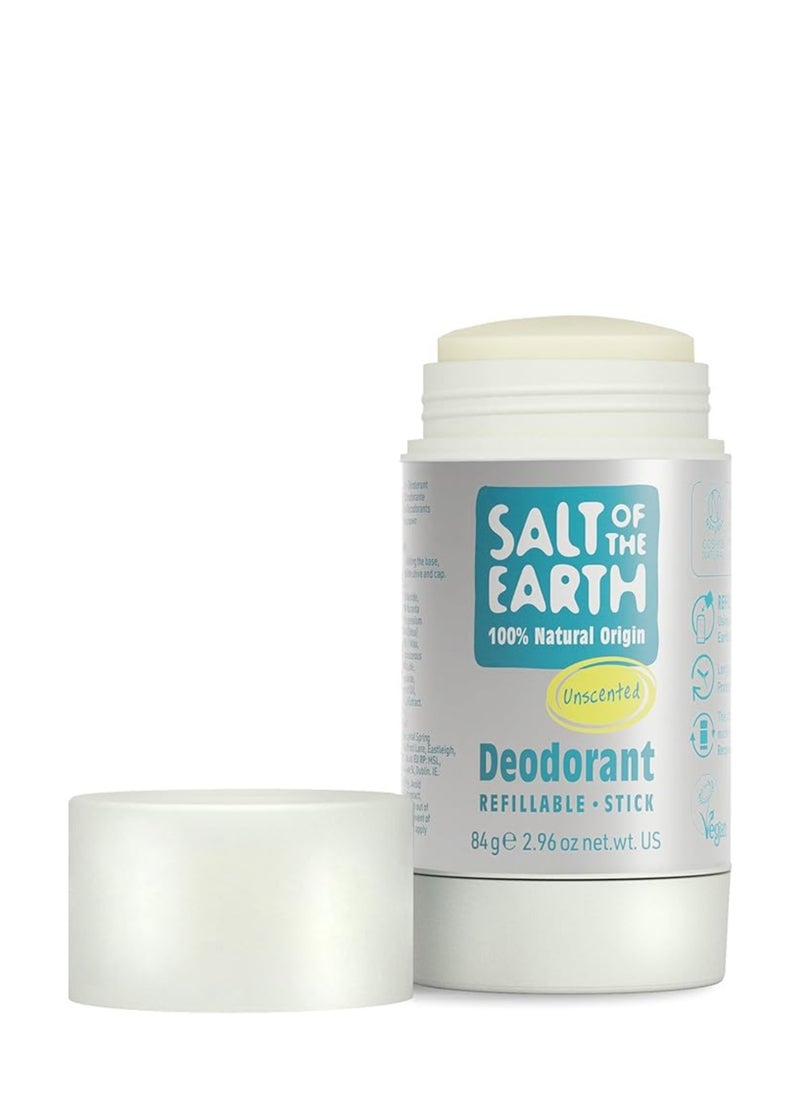 Natural Deodorant Refillable Stick Unscented 100% Natural 84 g