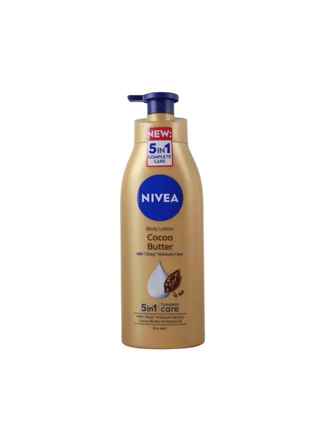 Nivea لوشن الجسم من نيفيا بزبدة الكاكاو وفيتامين E للعناية بالترطيب العميق لمدة 48 ساعة - 400 مل - Image 1