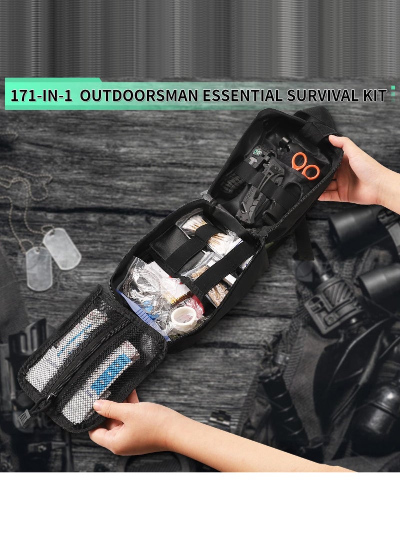 Arabest 171PCS Survival First Aid Kit with Survival Gear, First Aid Supplies, Emergency Tent, and  Nylon Bag, Ideal for Car, Travel, Home, Outdoor Adventures, for Men, Christmas, Teens  - Image 3