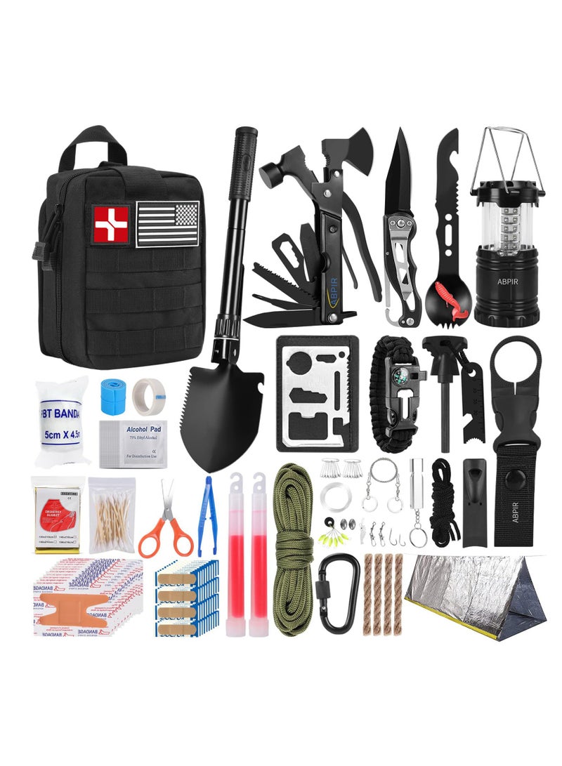 Arabest 171PCS Survival First Aid Kit with Survival Gear, First Aid Supplies, Emergency Tent, and  Nylon Bag, Ideal for Car, Travel, Home, Outdoor Adventures, for Men, Christmas, Teens  - Image 1