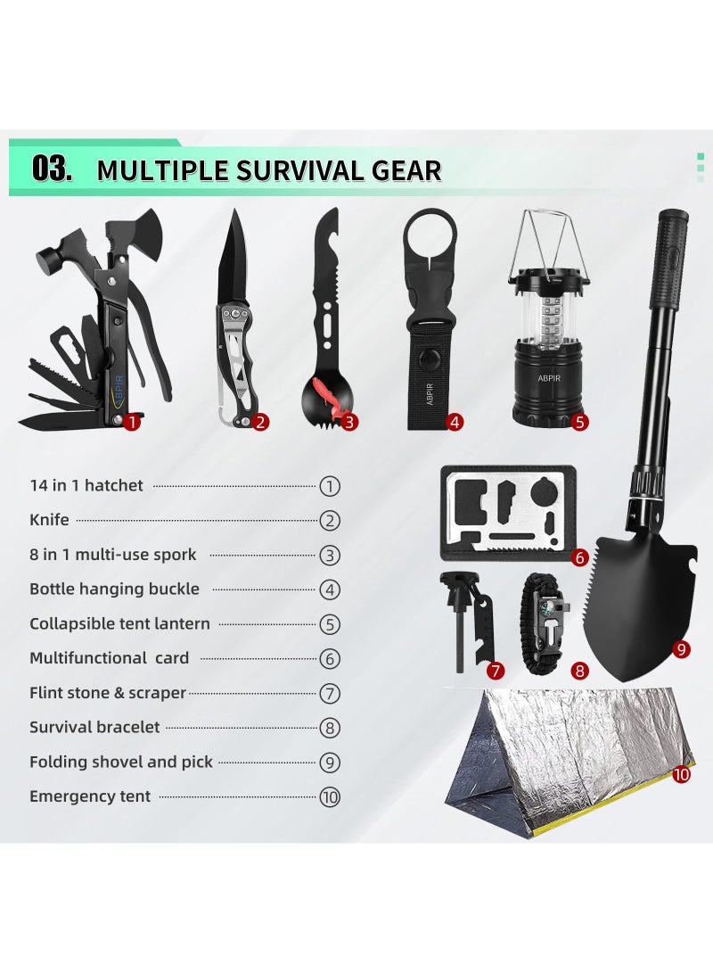 Arabest 171PCS Survival First Aid Kit with Survival Gear, First Aid Supplies, Emergency Tent, and  Nylon Bag, Ideal for Car, Travel, Home, Outdoor Adventures, for Men, Christmas, Teens  - Image 4