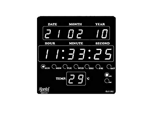 Ajanta Quartz OLC - 302 Plastic Abstract Digital LED Square Wall Clock (White, 25.4 cm x 25.4 cm x 3.5 cm) - Image 3