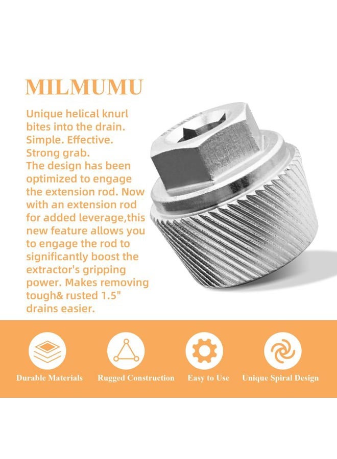 MILMUMU 1.5" Tub Drain Extractor Removes Old Broken Stubborn and Rusted Drains with Ease Strong Grab Plumbing（ M05255 1.5" ） - 1PACK - Image 4