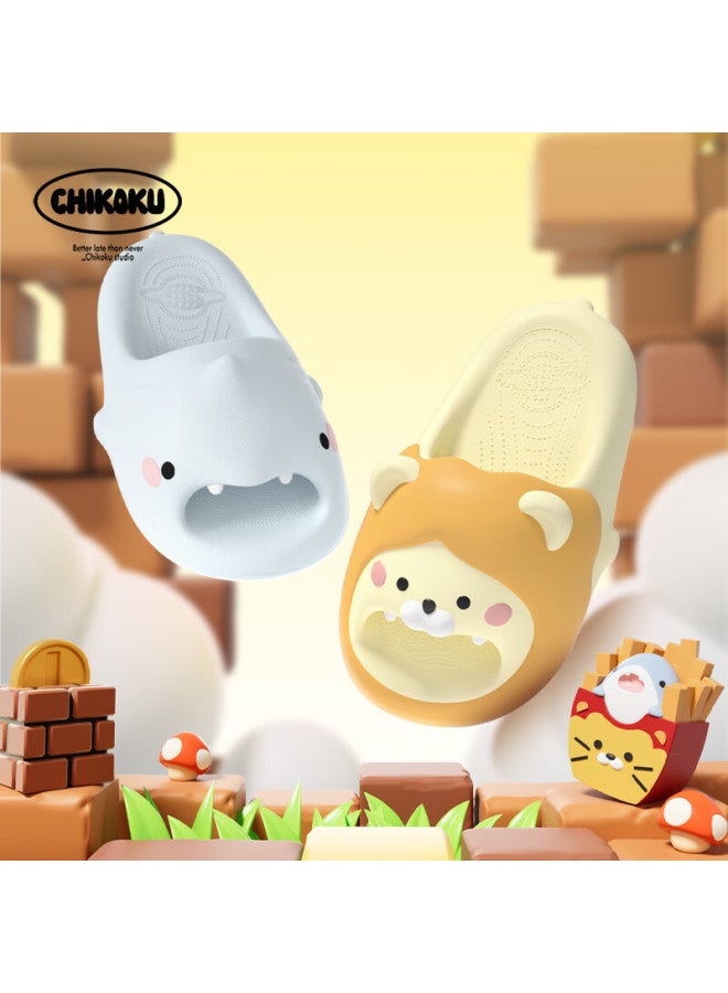 Chikoku Lion Shark Cute Cartoon Slippers, Women's Summer Home Use, Thick-soled Comfortable Soft-bottomed, Couples' Home Sandals For Me - Image 1
