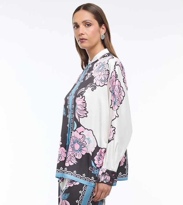 BCBG BCBG PLACEMENT PRINTED COLOUR BLOCK SHIRT