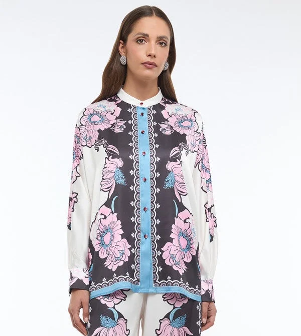 BCBG BCBG PLACEMENT PRINTED COLOUR BLOCK SHIRT