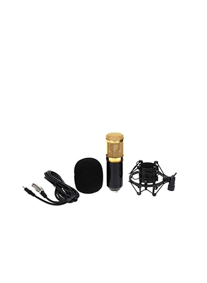 BM-800 Condenser Microphone Sound Recording with Mic Shock Mount 3.5mm Audio Cable Foam Cap for PC Laptop Radio Broadcasting Studio Voice-over Sound Studio Recording - Image 1