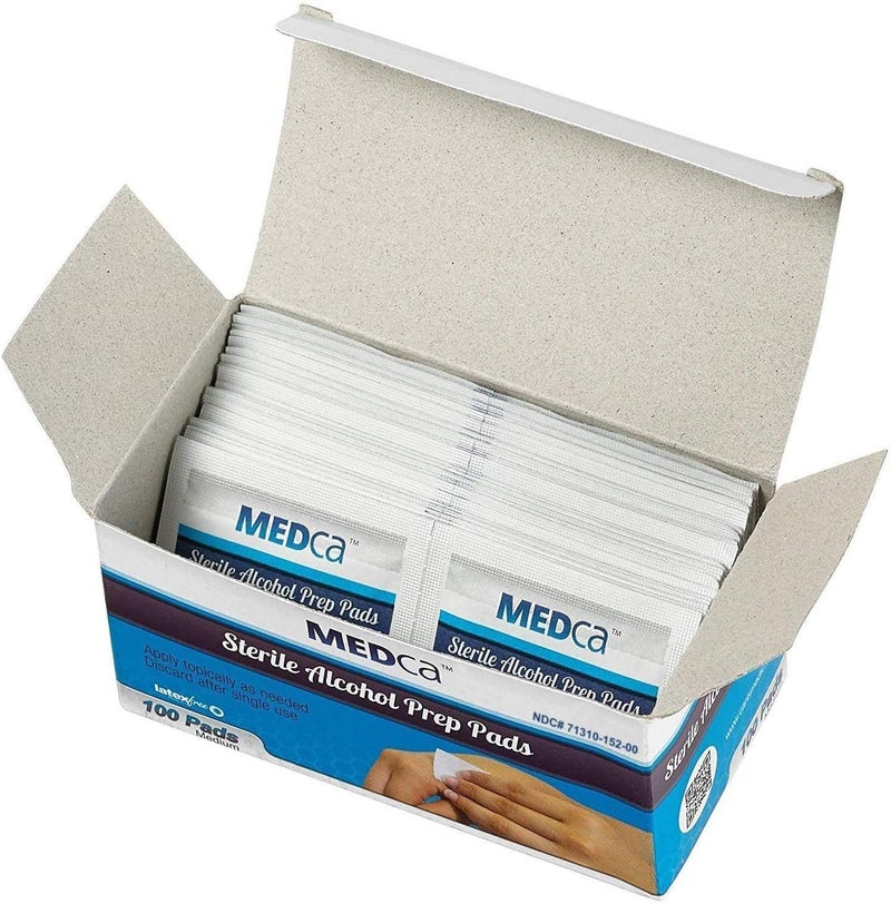 MEDca Alcohol Prep Pads, Sterile, Medium, 2-Ply Cotton Gauze - Individually Wrapped (100 Count) - Image 4