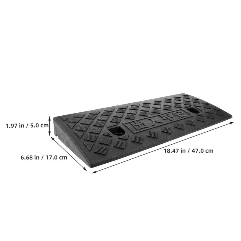 Black Plastic Curb Ramp 50x17x5cm Portable Anti Slip for Wheelchairs Scooters and Vehicles - Image 3