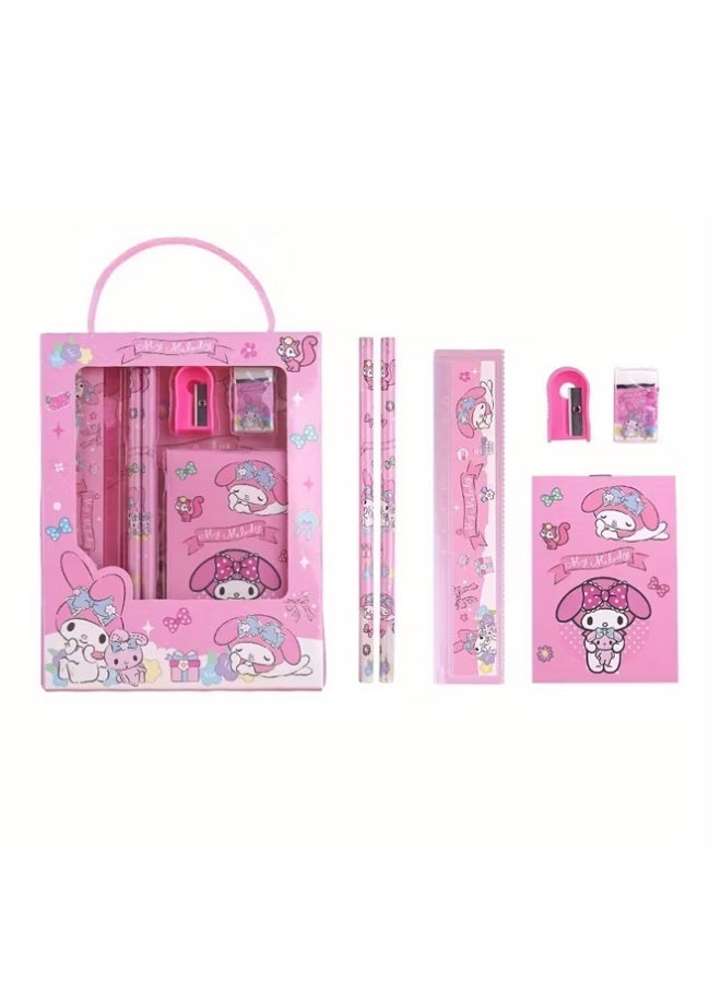 Crazy Boss Cute Pink Cartoon Stationery Gift Set for Kids | Complete School Supplies Kit | Pencil, Sharpener, Notebook & Accessories - Image 1