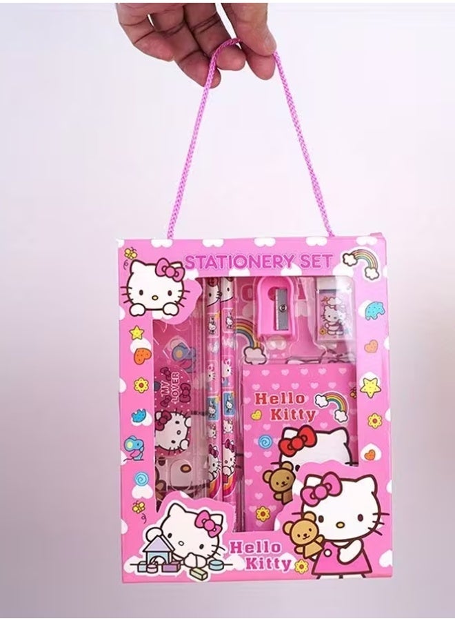 Crazy Boss Cute Pink Cartoon Stationery Gift Set for Kids | Complete School Supplies Kit | Pencil, Sharpener, Notebook & Accessories - Image 2