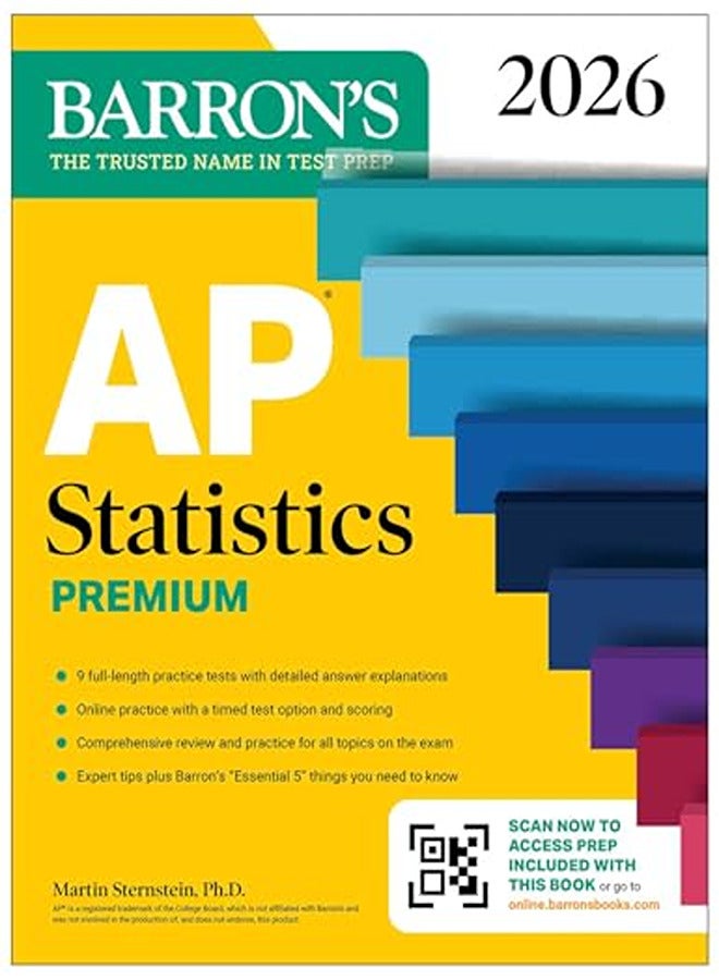 Ap Statistics Premium 2026 Prep Book With 9 Practice Tests  Comprehensive Review  Online Practic