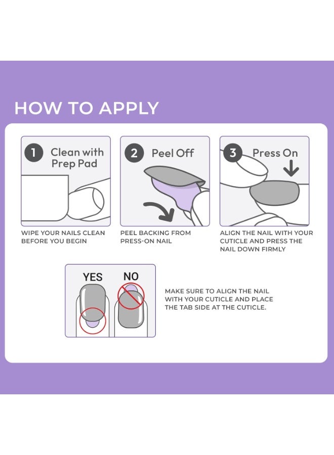 إمبريس مجموعة اظافر امبريس مطلية قصيرة ومربعة تثبت بالضغط مع تقنية بيورفيت، تتضمن وسادة تجهيز ومبرد صغير وعصا ازالة الجلد الزائد واظافر صناعية 30 قطعة من كيس - Image 3