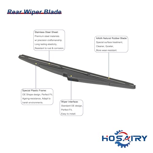 HOSAIRY Rear Wiper Arm Blade Set for Kia Sorento 2015-2020 Rear Windshield Wiper Arm Blade Assembly 98811-3W100 - Image 4