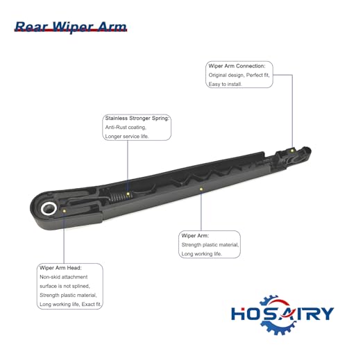 HOSAIRY Rear Wiper Arm Blade Set for Kia Sorento 2015-2020 Rear Windshield Wiper Arm Blade Assembly 98811-3W100 - Image 3