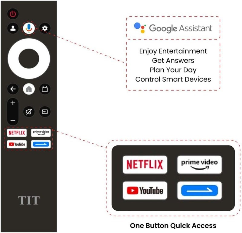 تلفزيون TIT Premium 43 بوصة 2K FHD Google TV TI43G2025 مع Dolby Vision و Atmos و HDR10/HLG ووضع الألعاب وAndroid 14 ولوحة A+ وGoogle Assistant وHDMI ARC واتصال ذكي - Image 5
