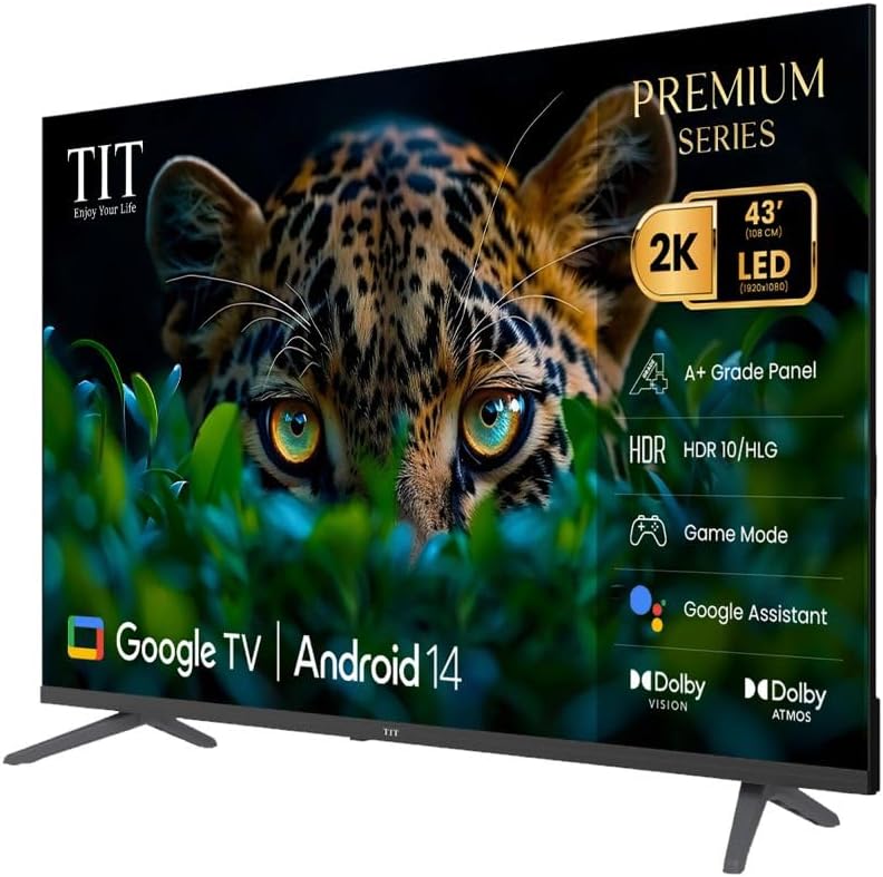 تلفزيون TIT Premium 43 بوصة 2K FHD Google TV TI43G2025 مع Dolby Vision و Atmos و HDR10/HLG ووضع الألعاب وAndroid 14 ولوحة A+ وGoogle Assistant وHDMI ARC واتصال ذكي - Image 2