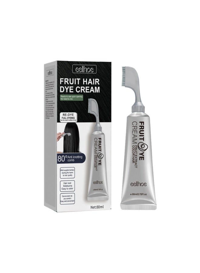 EELHOE Fruit & Plant Hair Dye Cream, Mild Natural Long Lasting Hair Color Cream, Gentle Non-Irritating Scalp-Friendly Hair Darkening Dye for Women Daily Home Hair Coloring（chestnut brown） - Image 1