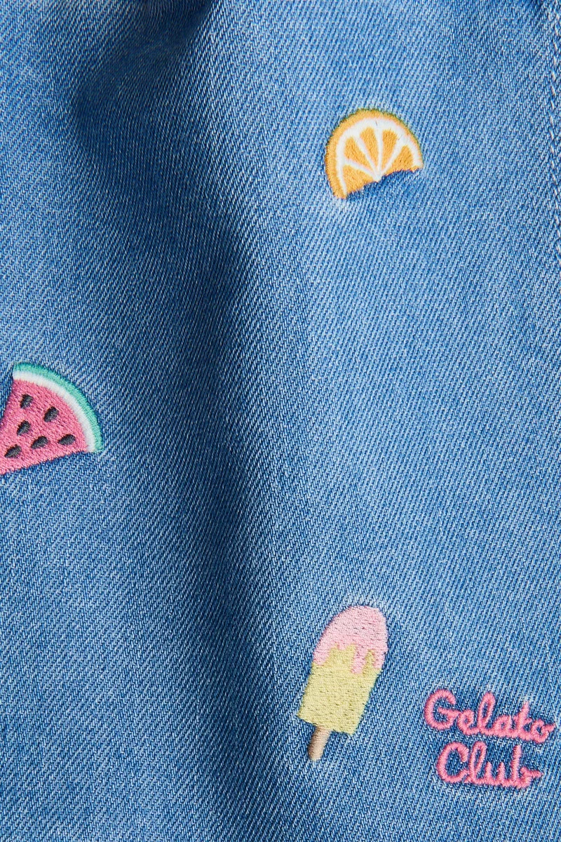 H&M  Embroidery-detail denim skort for Women | Best Price UAE