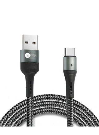 AFRA  USB Charging Cable, 2.4A, Nylon-Braided Jacket, With Data Transmission, USB A to Type C, 1 meter length, Durable, Tangle Free, Auto-Disconnect Function, LED Indicator - pzsku/ZBAB6485582C9C1A72C94Z/45/_/1685946937/27f8577f-5572-464b-8eaf-30f0e16f91cf