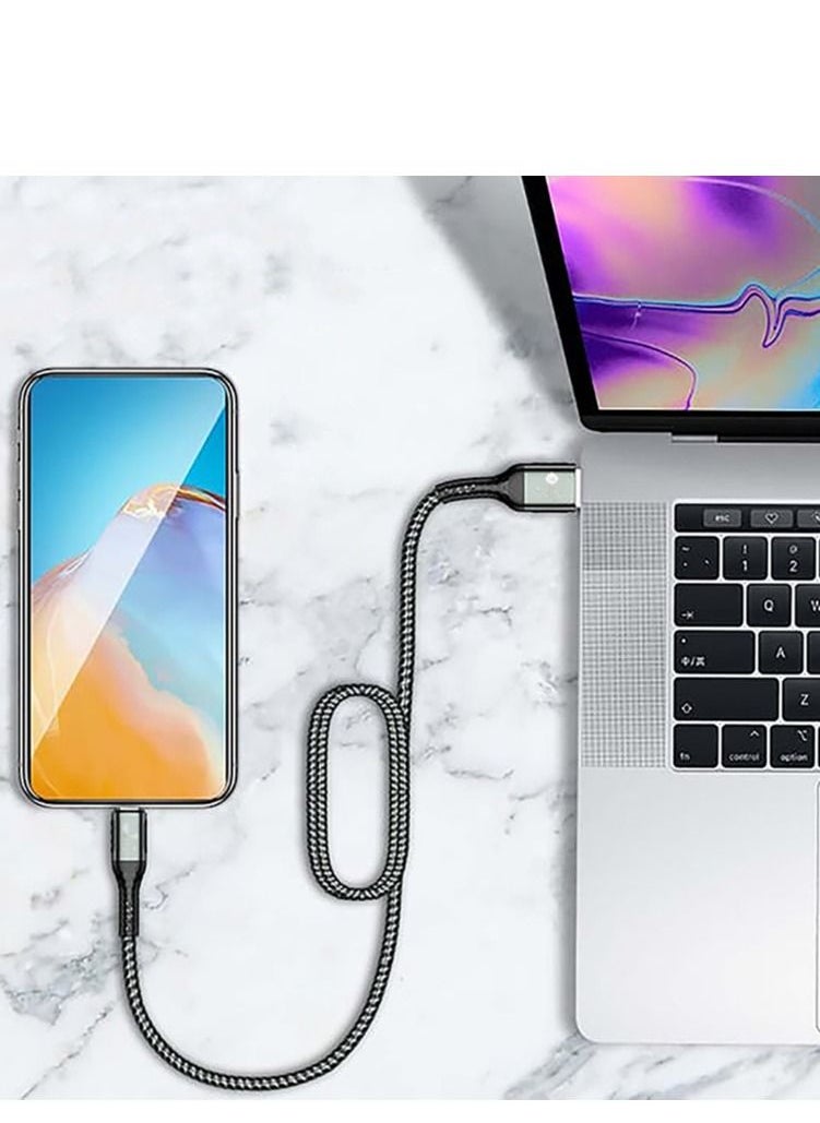 AFRA AFRA  USB Charging Cable, 2.4A, Nylon-Braided Jacket, With Data Transmission, USB A to Type C, 1 meter length, Durable, Tangle Free, Auto-Disconnect Function, LED Indicator  - Image 4