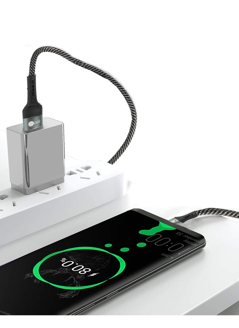 AFRA AFRA  USB Charging Cable, 2.4A, Nylon-Braided Jacket, With Data Transmission, USB A to Type C, 1 meter length, Durable, Tangle Free, Auto-Disconnect Function, LED Indicator  - Image 3