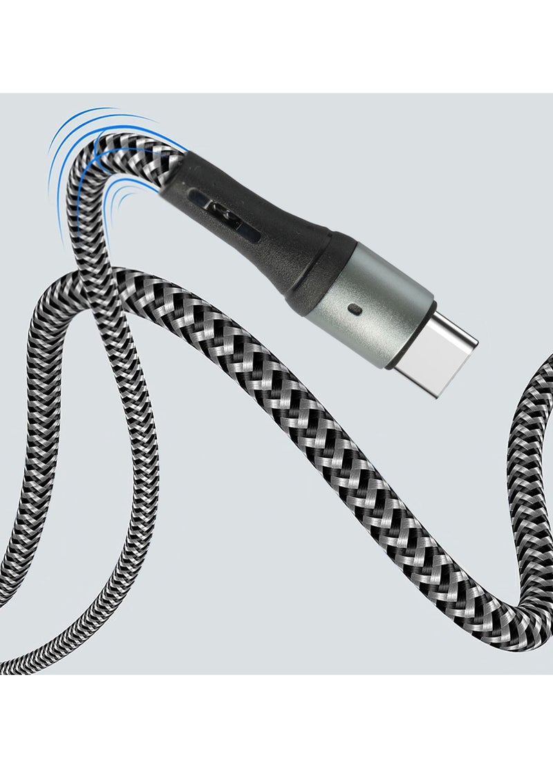 AFRA AFRA  USB Charging Cable, 2.4A, Nylon-Braided Jacket, With Data Transmission, USB A to Type C, 1 meter length, Durable, Tangle Free, Auto-Disconnect Function, LED Indicator  - Image 5
