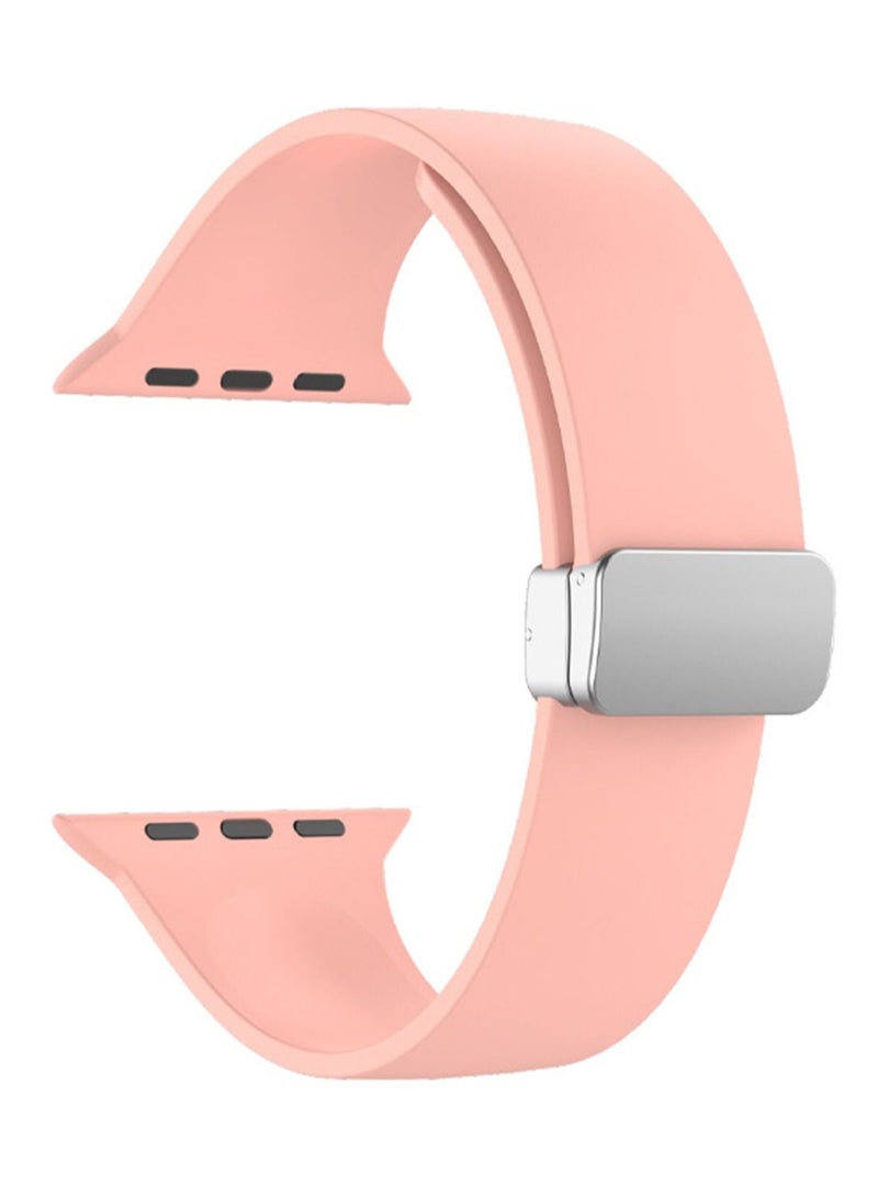 Youque Silicone Sport Watch Strap/Watchband for Apple iWatch Series 1/2/3/4/5/6/7/8/Ultra 42/44/45/49mm Pink - Image 1