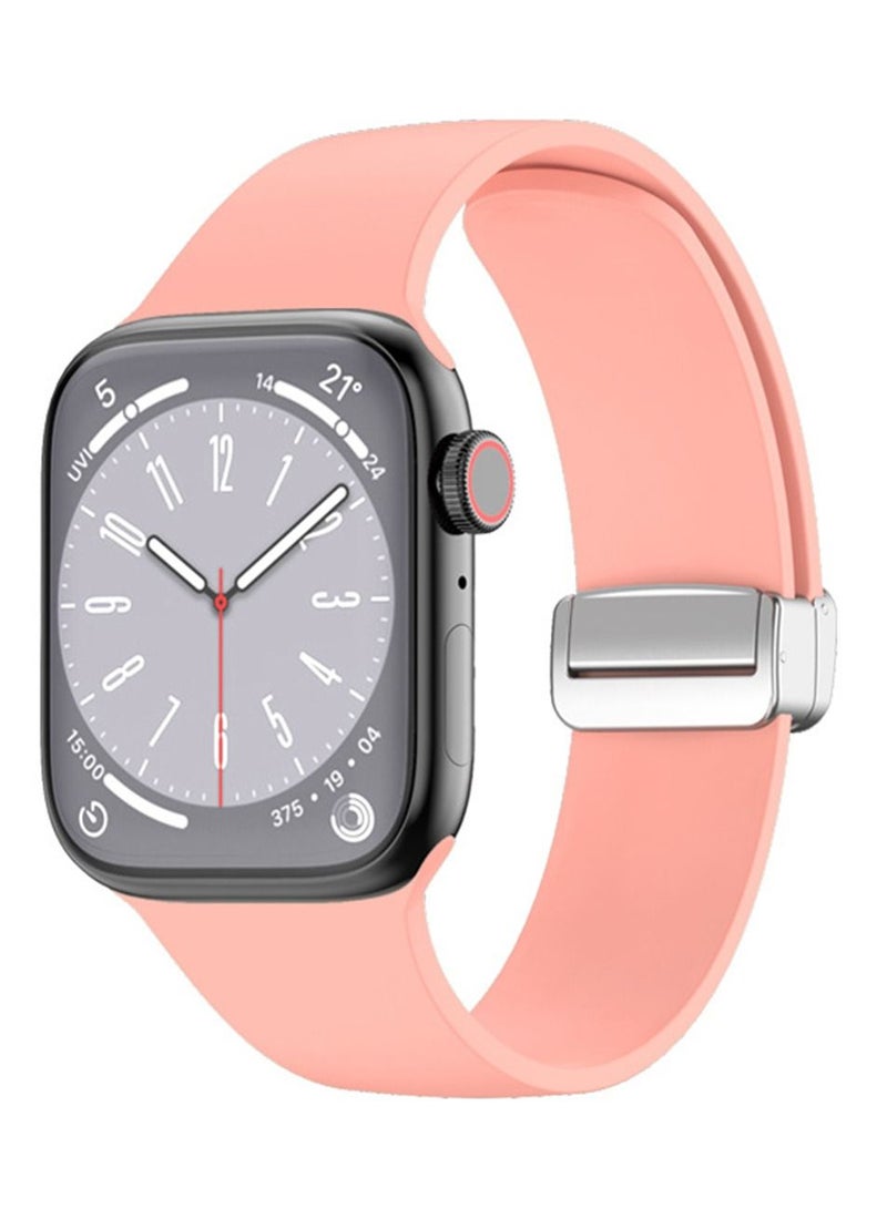 Youque Silicone Sport Watch Strap/Watchband for Apple iWatch Series 1/2/3/4/5/6/7/8/Ultra 42/44/45/49mm Pink - Image 3