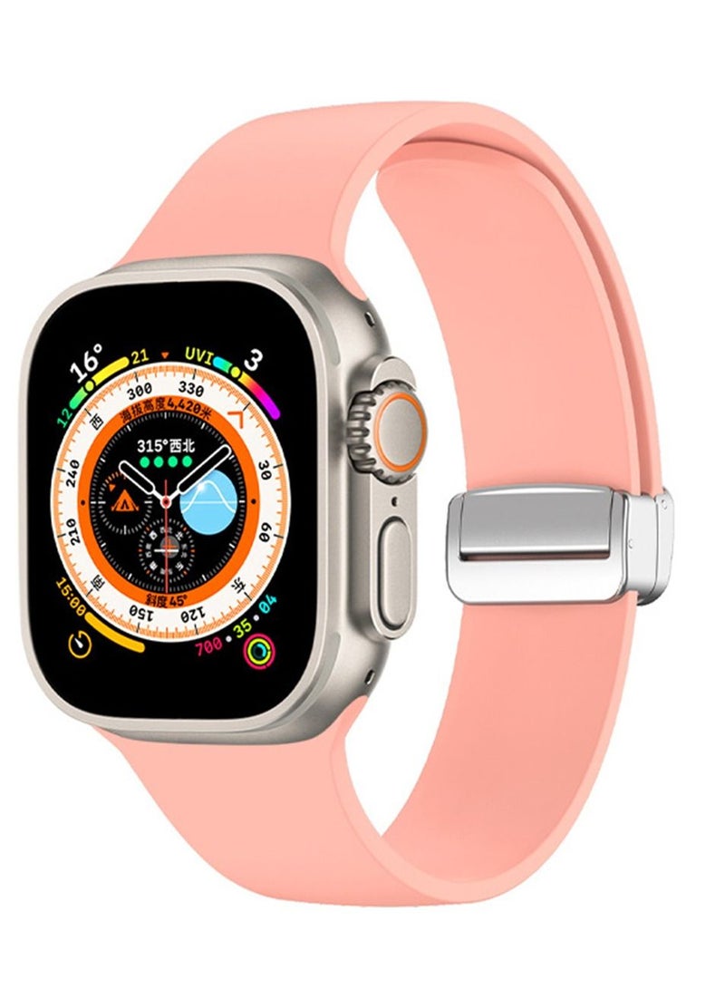 Youque Silicone Sport Watch Strap/Watchband for Apple iWatch Series 1/2/3/4/5/6/7/8/Ultra 42/44/45/49mm Pink - Image 4