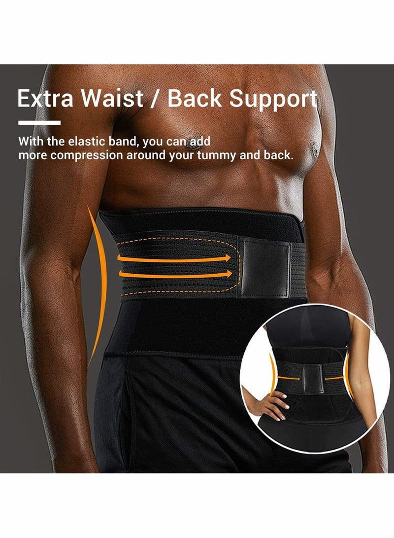 KASTWAVE Waist Trainer Belt for Women, Sport Girdle Belt, Slimming Sauna Waist Trimmer Belly Band Sweat Sports Girdle Belt, Exercise Belt with Adjustable Straps, Slimming Body Shaper Belt (Black, L) - Image 4