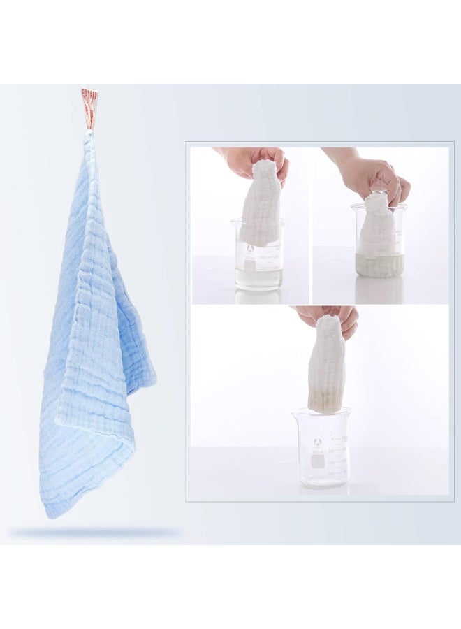 Baby Muslin Washcloths, 6-Layer Ultra-Absorbent Towels with Hook, 5-Pack - Image 4