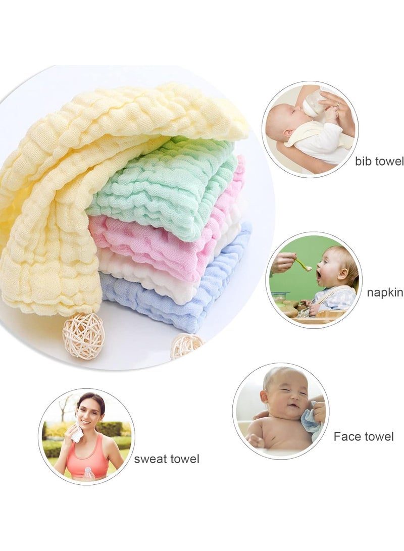Baby Muslin Washcloths, 6-Layer Ultra-Absorbent Towels with Hook, 5-Pack - Image 2