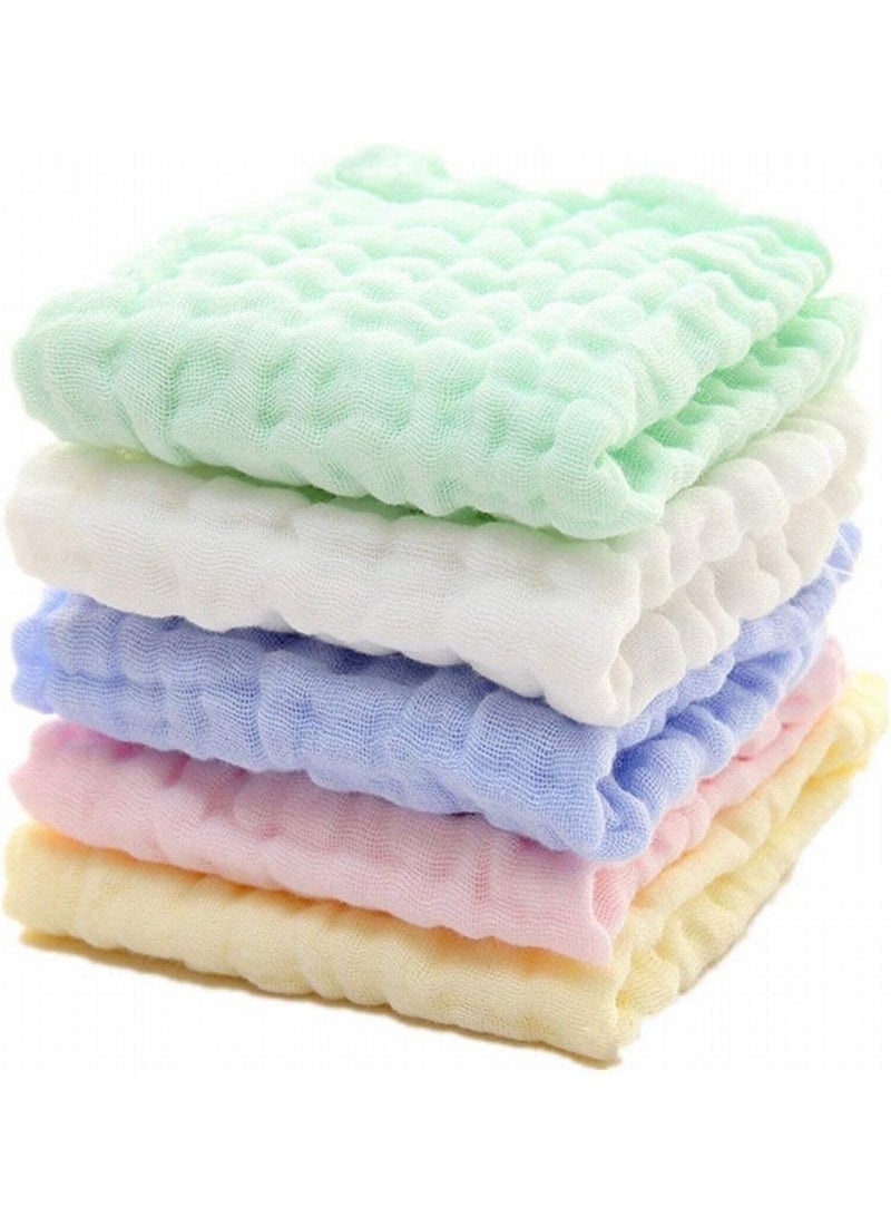 Baby Muslin Washcloths, 6-Layer Ultra-Absorbent Towels with Hook, 5-Pack - Image 1