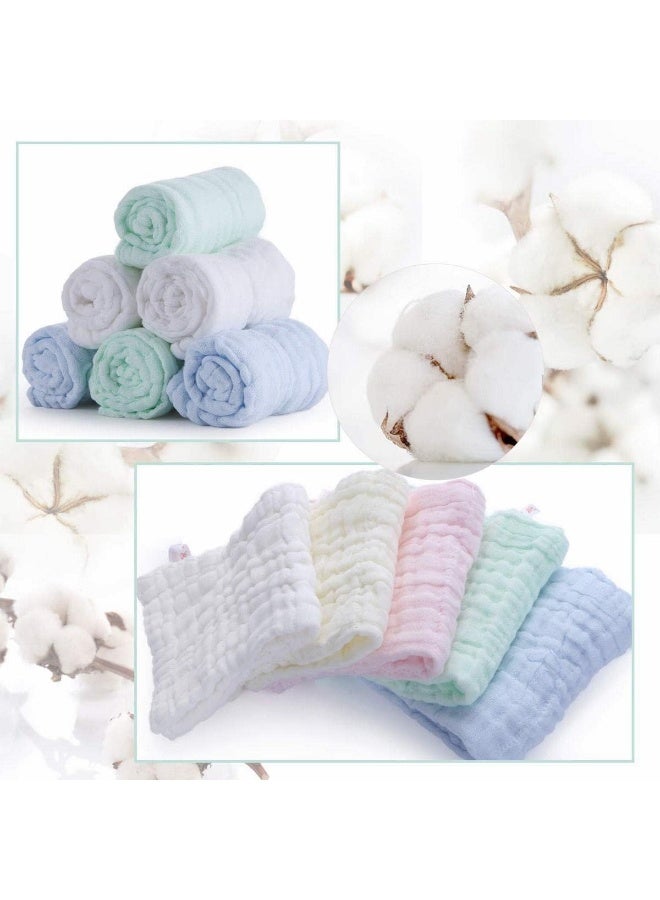 Baby Muslin Washcloths, 6-Layer Ultra-Absorbent Towels with Hook, 5-Pack - Image 5