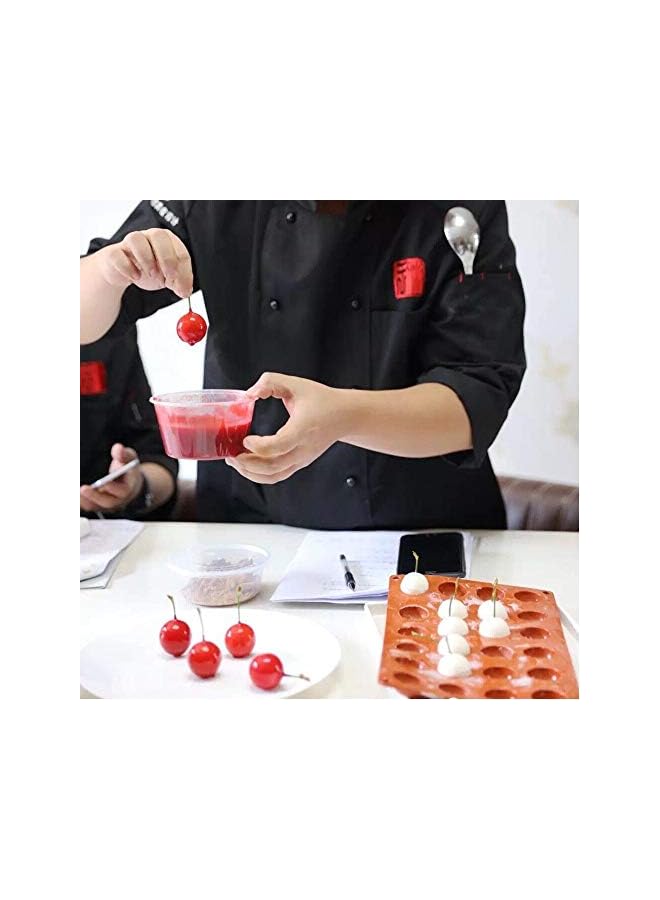 S-TOP 24 Cavities Semicircle Silicone Molds - Mini Semi Sphere Round Dome Fondant Mold, Bomb Teacake Baking Pan for Cake Decoration, Chocolate Candy Gummy Mousse Jelly Pudding Ice Cube Tray, Set of 2 - Image 5
