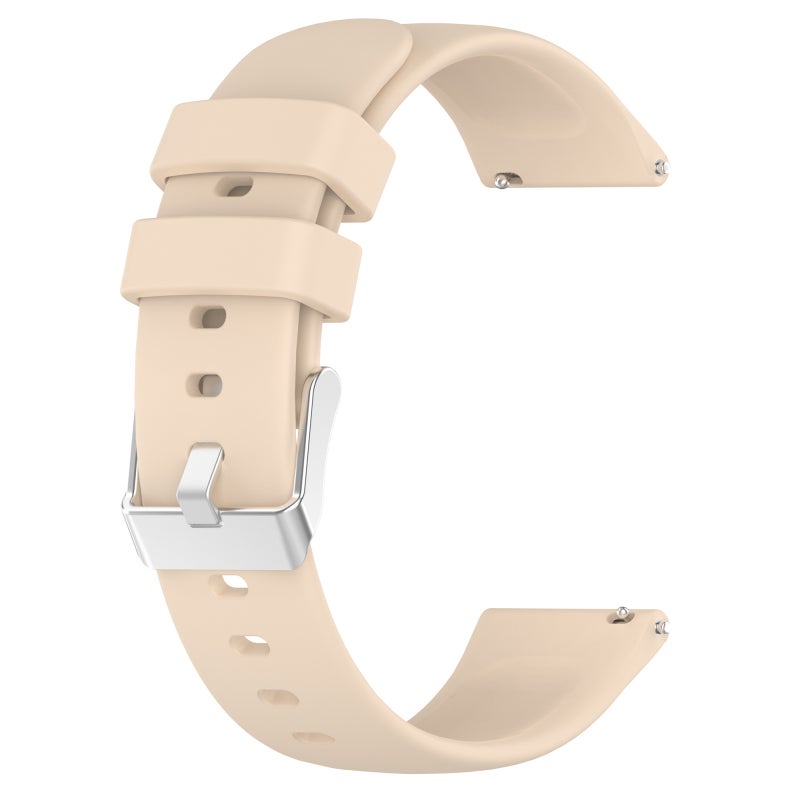 S-TOP For Garmin Vivoactive 3 20mm Smooth Solid Color Silicone Watch Band(Beige) - Image 2