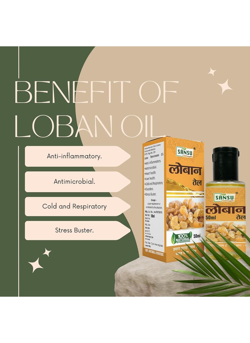 SANSU Sansu Loban Ka Tel Ayurvedic 50ml With Tuwrak Tel Natural 50ml Pack of 2  - Image 4