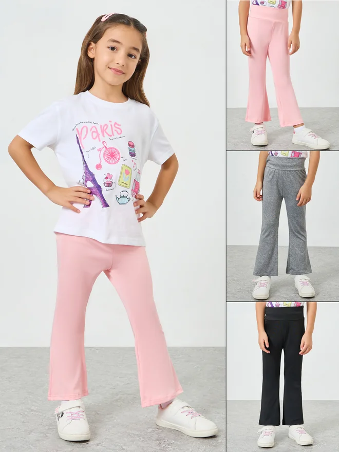 Styli Styli Pack of 3 - Girls Flared Leggings