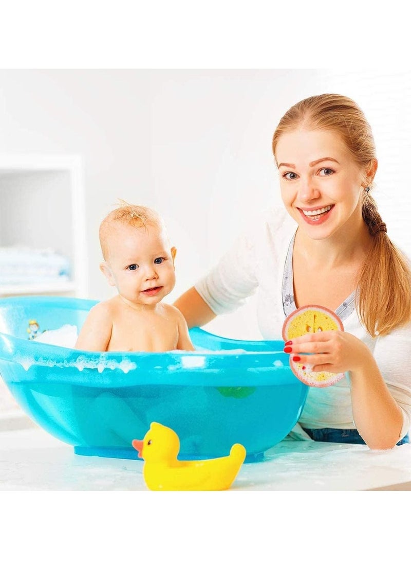 Y&D Bath Sponge 4 Pcs Shower Cute Fruit Mesh Pouf Ball for Men Women Kids Children Exfoliate Cleanse Soothe Skin Puppet Style Soft Baby Bathing Glove - Image 1