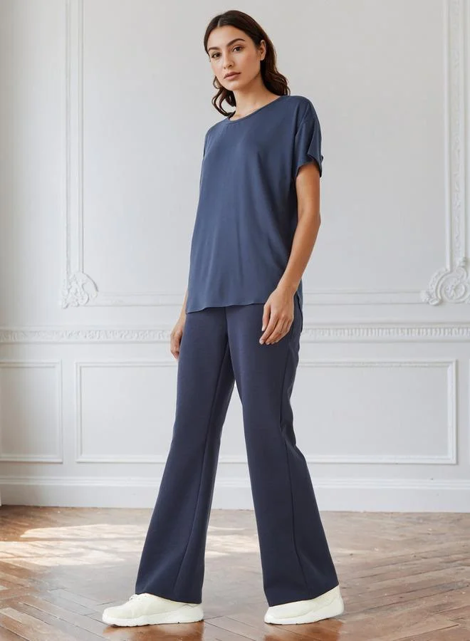 ADOT by Splash Women Flared Fit Zip Pocket Track Pants