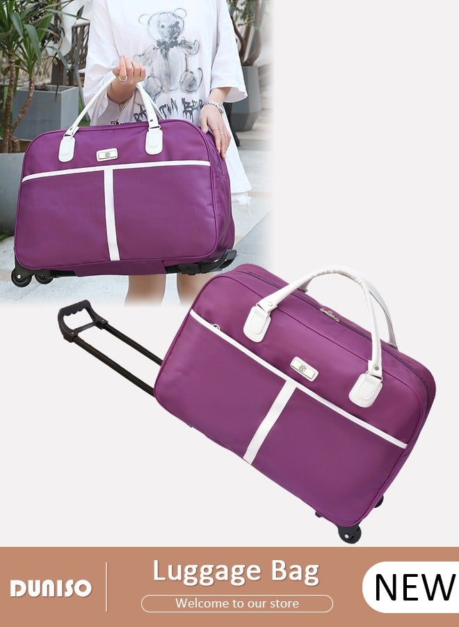 DUNISO 2 in 1 Suitcase for Men and Women, Large Capacity Hand Luggage Bag with Adjustable Pull Rod Portable Trolley Luggage Bag Travel Duffel Bag Multi-pocket Trolley Carry on Bag for Business Travel - Image 1