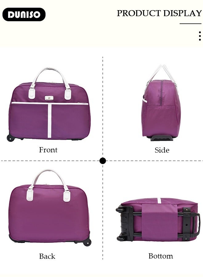 DUNISO 2 in 1 Suitcase for Men and Women, Large Capacity Hand Luggage Bag with Adjustable Pull Rod Portable Trolley Luggage Bag Travel Duffel Bag Multi-pocket Trolley Carry on Bag for Business Travel - Image 3