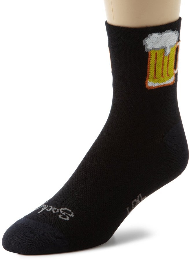 SockGuy, Men's Classic Weight Socks, 3-Inch Cuff Height - Large/X-Large, Bevy, Beer Mug