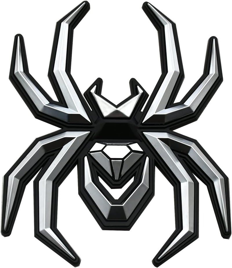 2pcs Custom New Spider Emblems 3D Fender Rear Door Badges Sticker for F-150 Silverado Sierra RAM Black Widow Edition (Chrome) - Image 4