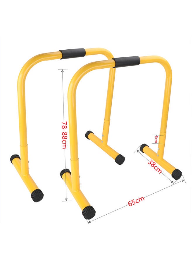 Generic - Heavy Duty Multi-Function Dip Stand Home Gym Heavy Duty Parallettes Exercise Bars Yellow - Image 1